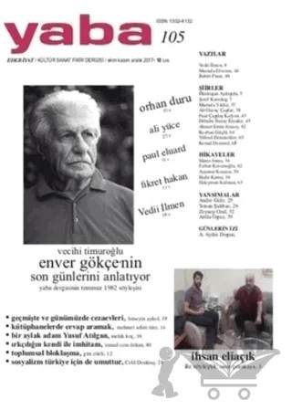 Yaba Edebiyat Dergisi Sayı: 105 Ekim-Kasım-Aralık 2017 – Yaba Dergisi Yayınları kitap kapağı