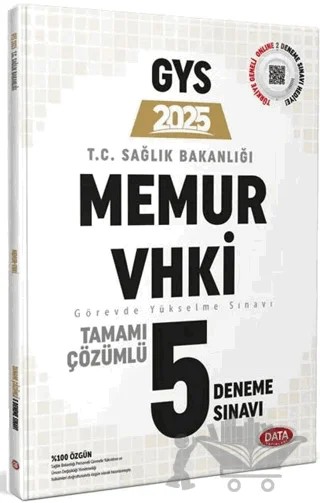 T.C Sağlık Bakanlığı Memur VHKİ Tamamı Çözümlü 5 Deneme Sınavı – Kollektif – Data Yayınları kitap kapağı