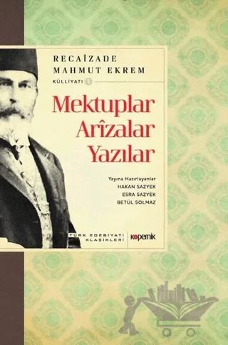 Mektuplar Arızalar Yazılar – Recaizade Mahmut Ekrem – Kopernik Kitap kitap kapağı