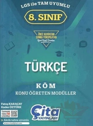 8. Sınıf Türkçe Konu Öğreten Modülleri – Fatoş Karaçay, Kader Öztürk – Çita Yayınları kitap kapağı