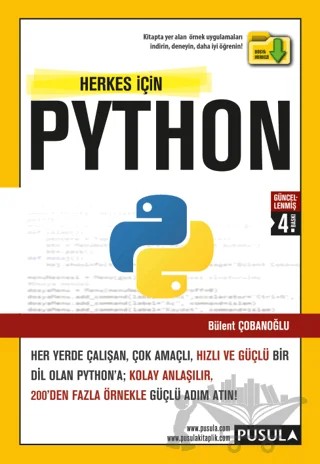 Herkes İçin Python – Bülent Çobanoğlu – Pusula Yayıncılık kitap kapağı