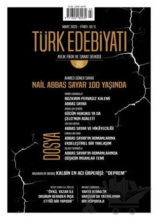 Türk Edebiyatı Aylık Fikir ve Sanat Dergisi Sayı: 593 Mart 2023 – Türk Edebiyatı Dergisi kitap kapağı