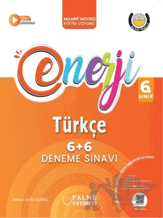 6. Sınıf Enerji 6+6 Türkçe Deneme Sınavı – Zehra Yeliz Gürel – Palme Yayınları kitap kapağı