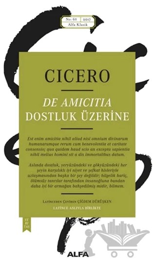 Dostluk Üzerine – Marcus Tullius Cicero – Alfa Yayınları kitap kapağı