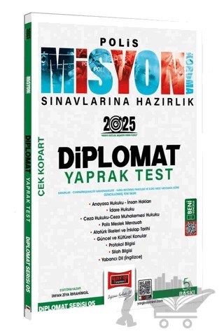 2025 Polis Misyon Sınavlarına Hazırlık Diplomat Serisi Diplomat Çek Kopart Yaprak Test – İrfan Ziya İbrahimgil – Yargı Yayınevi kitap kapağı
