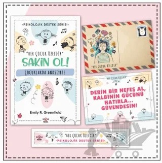 Çocuklar İçin Psikolojik Destek Serisi - Çocuklarda Anksiyete - Kartpostal ve Ayraç – Emily R. Greenfield – Nesnel Yayınları kitap kapağı
