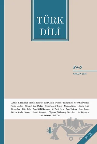 Türk Dili Dergisi Sayı: 840 Aralık 2021 – Türk Dil Kurumu Yayınları kitap kapağı