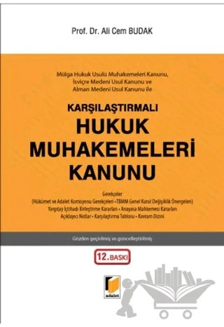 Karşılaştırmalı Hukuk Muhakemeleri Kanunu – Ali Cem Budak – Adalet Yayınevi kitap kapağı