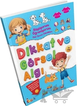 Büyüyorum Öğreniyorum Okul Öncesi Etkinlikleri Dikkat ve Görsel Algı – Kolektif – Bıcırık Yayınları kitap kapağı