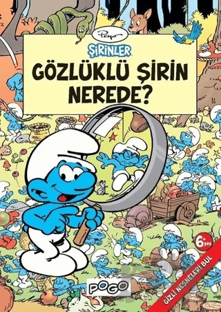 Gözlüklü Şirin Nerede? - Şirinler – Kolektif – Pogo Çocuk kitap kapağı