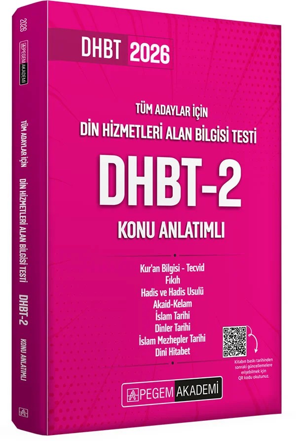 2026 Din Hizmetleri Alan Bilgisi Testi DHBT-2 Konu Anlatımlı – 2 Konu Anlatımlı – Pegem Akademi Yayıncılık kitap kapağı