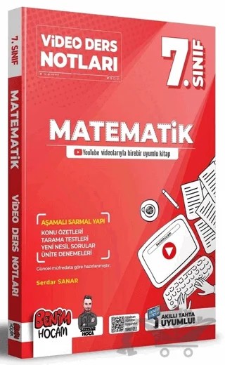 7. Sınıf Matematik Video Ders Notları – Serdar Sanar – Benim Hocam Yayınları kitap kapağı