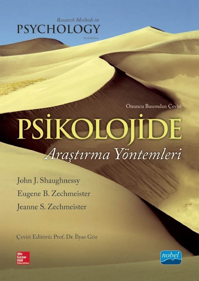 PSİKOLOJİDE ARAŞTIRMA YÖNTEMLERİ - Research Methods in Psychology – John J. Shaughnessy, Eugene B. Zechmeister, Jeanne S. Zechmeister – Nobel Akademik Yayıncılık kitap kapağı