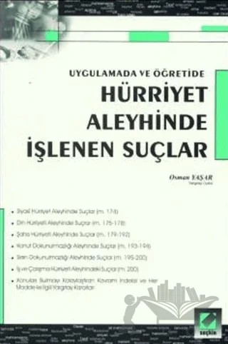 Hürriyet Aleyhinde İşlenen Suçlar – Osman Yaşar – Seçkin Yayıncılık kitap kapağı