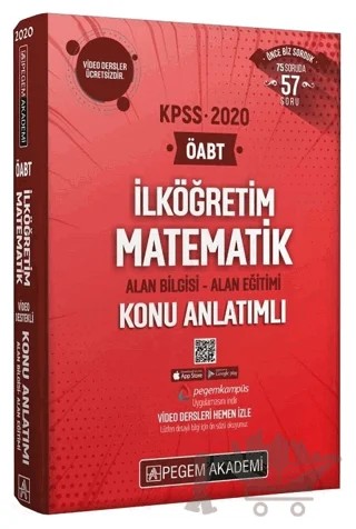 2020 KPSS ÖABT İlköğretim Matematik Video Destekli Konu Anlatımlı Modüler Set – Kolektif – Pegem Akademi Yayıncılık kitap kapağı