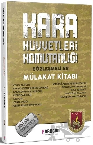2021 Kara Kuvvetleri Komutanlığı Sözleşmeli Er Mülakat Kitabı Askerim Serisi – Kolektif – Paragon Yayıncılık kitap kapağı