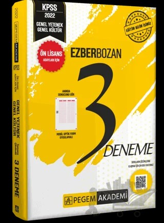 2022 KPSS Önlisans Genel Kültür Genel Yetenek Ezberbozan 3 Deneme – Kolektif – Pegem Akademi Yayıncılık kitap kapağı