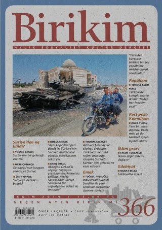 Birikim Aylık Sosyalist Kültür Dergisi Sayı: 366 Ekim 2019 – Birikim Yayınları kitap kapağı