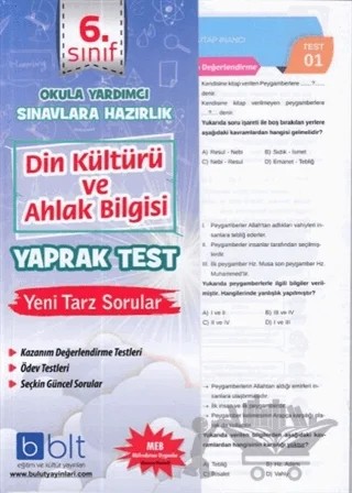 6. Sınıf Din Kültürü ve Ahlak Bilgisi Yaprak Test – Kolektif – Bulut Eğitim ve Kültür Yayınları kitap kapağı