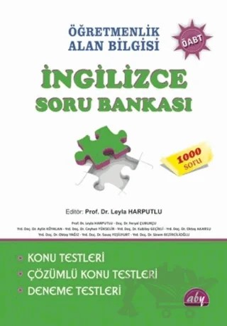 Öğretmenlik Alan Bilgisi - İngilizce Soru Bankası ÖABT – Aylin Köyalan, Ceyhun Yükselir, Feryal Çubukçu, Kubilay Geçikli, Leyla Harputlu, Oktay Akarsu, Oktay Yağız, Savaş Yeşilyurt, Sinem Bezircilioğlu – Alan Bilgisi Yayınları kitap kapağı