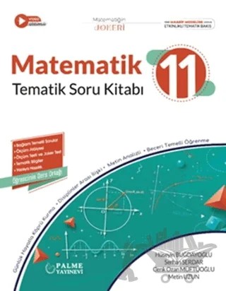 11. Sınıf Matematik Joker Tematik Soru Kitabı – Hüseyin Buğdayoğlu, Serhan Serdar – Palme Yayınları kitap kapağı