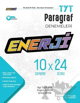 Enerji TYT Paragraf 10 Deneme Sınavı – İlgi Tuzkaya, Ergün Eliçin, Emre Bıyık – Palme Yayınları kitap kapağı