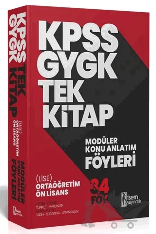 2024 KPSS GYGK Ortaöğretim Ön Lisans Tek Kitap Modüler Konu Anlatım Föyleri – Kolektif – İSEM Yayıncılık kitap kapağı
