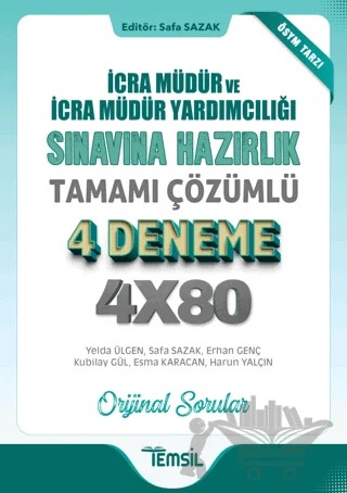 İcra Müdür Ve İcra Müdür Yardımcılığı Sınavına Hazırlık Tamamı Çözümlü 4 Deneme – Yelda Ülgen, Safa Sazak, Erhan Genç, Kubilay Gül, Esma Karacan, Harun Yalçın – Temsil Kitap kitap kapağı