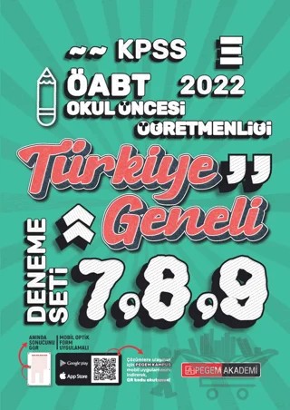 2022 KPSS ÖABT Okul Öncesi 7-8-9 Türkiye Geneli (3'lü Deneme) – Kolektif – Pegem Akademi Yayıncılık kitap kapağı