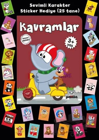 Stickerlı 3+ Yaş Kavramlar – Pedagog Afife Çoruk – Beyaz Panda Yayınları kitap kapağı