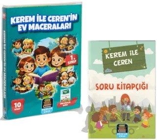 1. Sınıf Okuma Seti Kerem İle Ceren Ev Maceraları 10 Kitap + Soru Kitapçığı İlaveli – Yasemin Şengül – Mercan Okul Yayınları kitap kapağı