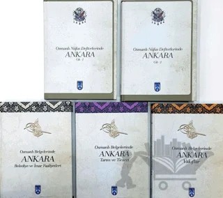 Osmanlı Belgelerinde Ankara : 1-5 cilt. Belediye ve İmar Faaliyetleri, Tarım ve Ticaret, Vakıflar, Osmanlı Nüfus Defterlerinde Ankara 1-2 Cilt Toplam 5 Kitap – Nuran Koltuk, Dündar Alikılıç – Ankara Büyükşehir Belediyesi kitap kapağı