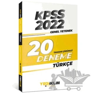 2022 KPSS Genel Yetenek Türkçe Tamamı Çözümlü 20 Deneme Sınavı – Kolektif – Yediiklim Yayınları kitap kapağı