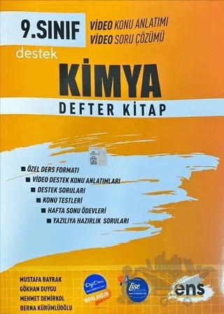 9. Sınıf Kimya Destek Defter Kitap – Kolektif – ENS Yayınları kitap kapağı