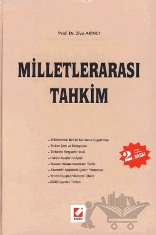 Milletlerarası Tahkim – Ziya Akıncı – Seçkin Yayıncılık kitap kapağı