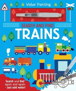 Water Painting - Search and Find Trains – Georgie Taylor – IMAGINE THAT kitap kapağı