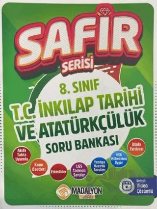 8. Sınıf Safir T.C. İnkılap Tarihi ve Atatürkçülük Soru Bankası – Kolektif – Madalyon Yayınları kitap kapağı
