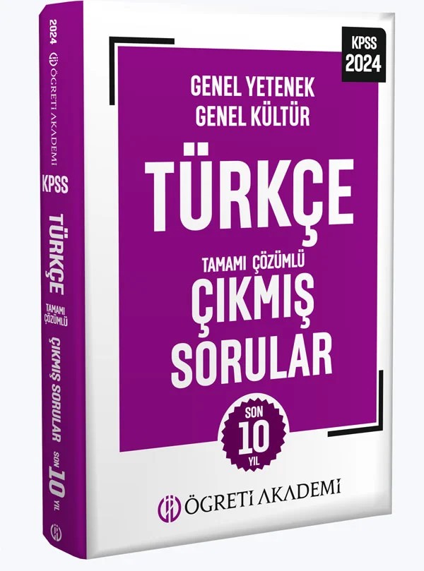 2024 KPSS Genel Yetenek Genel Kültür Türkçe Tamamı Çözümlü Çıkmış Sorular (Roman Boy) – Öğreti Akademi kitap kapağı