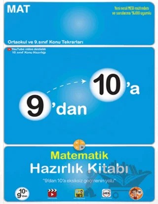 9'dan 10'a Matematik Hazırlık Kitabı – Kolektif – Tonguç Akademi kitap kapağı