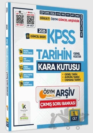 2025 KPSS Tarihin Kara Kutusu 1.Cilt PDF ve Video Çözümlü Konu Özetli ÖSYM Çıkmış Soru Havuzu Bankası – Kolektif – Karakutu Yayın kitap kapağı