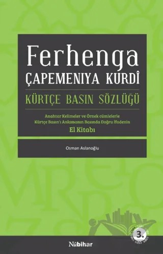 Ferhanga Çapemeniya Kurdi - Kürtçe Basın Sözlüğü – Osman Aslanoğlu – Nubihar Yayınları kitap kapağı