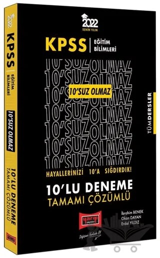 KPSS Eğitim Bilimleri 10'SUZ Olmaz Tamamı Çözümlü 10'lu Deneme – Kolektif – Yargı Yayınevi kitap kapağı