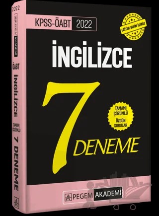 2022 KPSS ÖABT İngilizce Tamamı Çözümlü 7 Deneme – Kolektif – Pegem Akademi Yayıncılık kitap kapağı