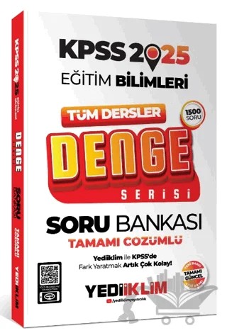 2025 KPSS Eğitim Bilimleri Tüm Dersler Denge Serisi Tamamı Çözümlü Soru Bankası – Kolektif – Yediiklim Yayınları kitap kapağı