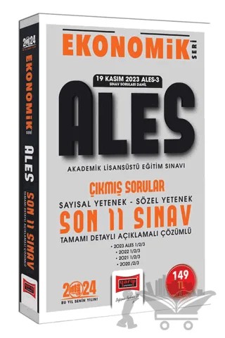 2024 ALES Ekonomik Seri Çıkmış Sorular Tamamı Çözümlü Son 11 Sınav – Kolektif – Yargı Yayınevi kitap kapağı