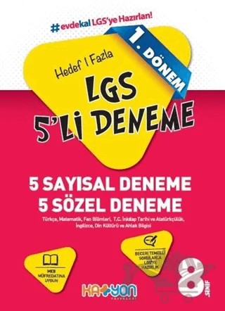 Hedef Bir Fazla LGS 5’li Deneme-1.Dönem – Kolektif – Katyon Yayınları kitap kapağı