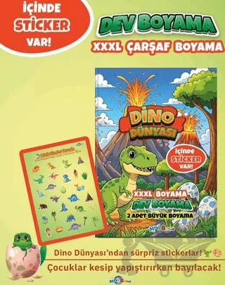 Dino Dünyası (Boyama Kitabı) – Kolektif – Mavi Boncuk Akademi kitap kapağı