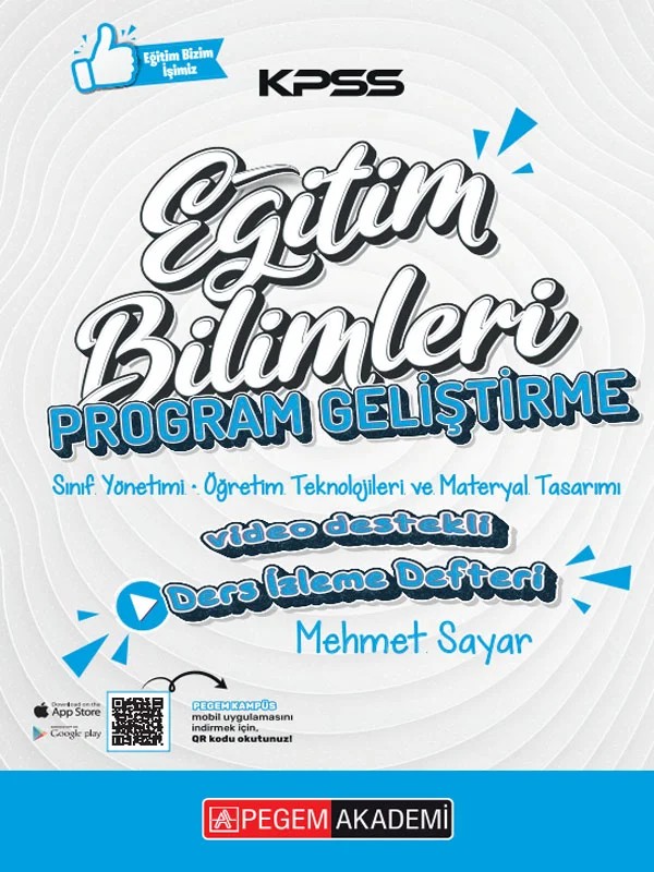 KPSS Eğitim Bilimleri Program Geliştirme Ders İzleme Defteri – Pegem Akademi Yayıncılık kitap kapağı