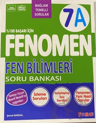 7. Sınıf Fenomen Fen Bilimleri A Soru Bankası – Şenol Nardal – Fenomen Yayınları kitap kapağı