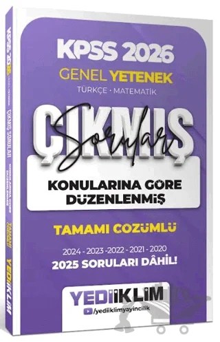 2026 KPSS Genel Yetenek Konularına Göre Düzenlenmiş Tamamı Çözümlü Çıkmış Sorular – Kolektif – Yediiklim Yayınları kitap kapağı